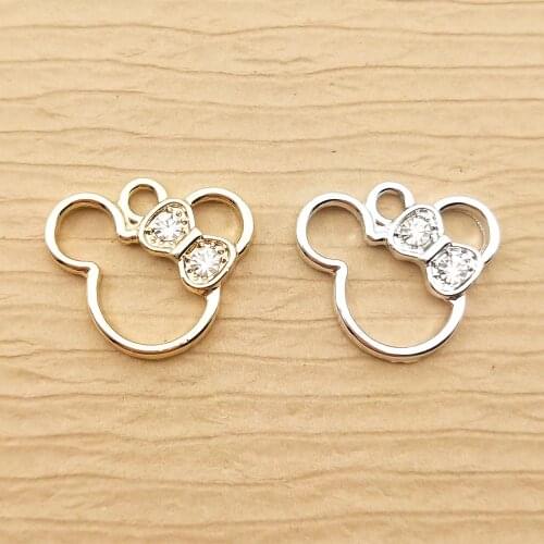 10pcs 16x19mm crystal charm cartoon for jewelry making earring pendant necklace and bracelet charms