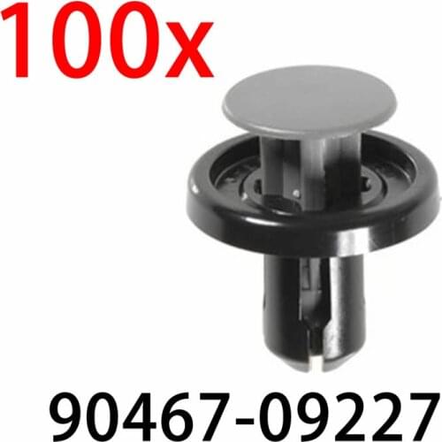 100 Pcs Bumper Engine Under Cover Push Type 22 x 15 x 9mm Clip Retainer 90467-09227 For Runner, RAV 4 & Scion XB 2006 - On