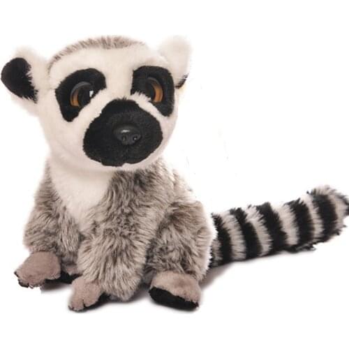 18CM Mini Size Lemur Stuffed Animal Toys Cute Real Life Monkey Plush Toys Soft Toys Christmas Gifts For Kids