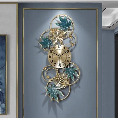 3D wall clock wall stickers Living room decoration Creative Maple Leaf wall digital clock Modern decor wall clocks my melody