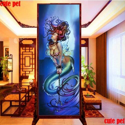 5D DIY Diamond Painting Mermaid imprisoned in the deep sea Cross Stitch diamond Embroidery Full Square Diamond Rhinestone large