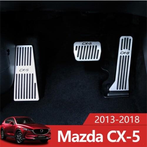 Aluminum Alloy Car Accelerator Gas Pedal Brake Pedal Footrest Plate Cover Sticker AT For Mazda CX5 CX 5 CX-5 2013 2015-2017 2018