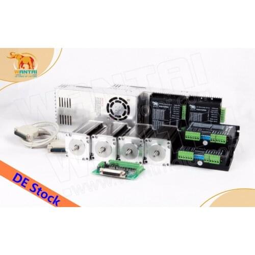 [5-7days fast ship No tariff ] CNC Wantai 4Axis Nema 23 Stepper Motor Dual Shaft 57BYGH115-003B 425oz-in Printer cnc router