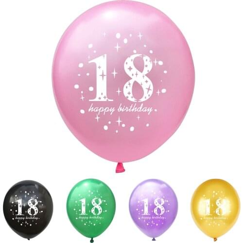 100pcs/bag Happy 18th Birthday Number Balloons DIY Latex Ballons Teenagers Rites 18 Years Old Birthday Party Garden Decor