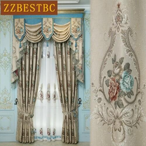 European high quality 3D thick blackout curtains for living room windows high-end hotel bedroom curtain elegant villa drages