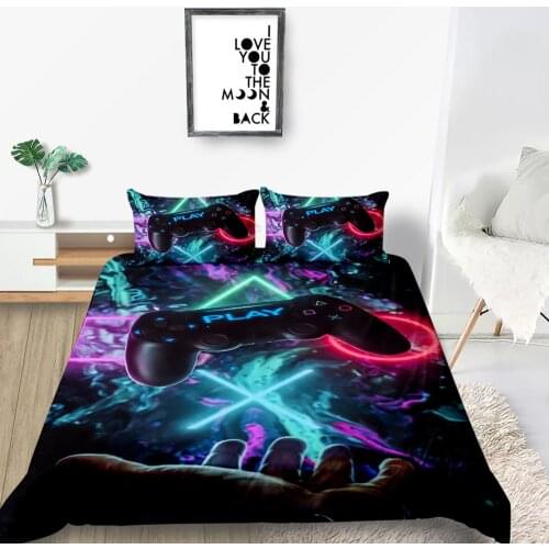 Fluorescence Bedding Set Gamepad Fashionable Creative 3D Duvet Cover King Queen Twin Full Single Double Unique Design Bed Set