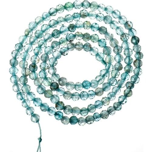 Hot-selling Faceted Bluish Green Apatite Stone Beads 3-2mm Loose Beads 15inch For Diy Bracelets and Neckalce H540