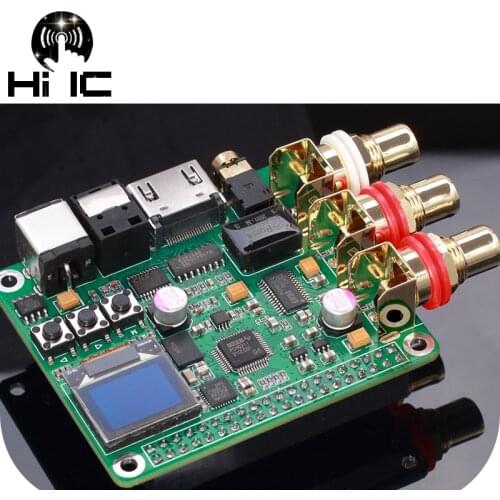 I2S Coaxial Optical Analog Audio DSD HiFi DAC Digital Audio Sound Card Expansion Board Decode for Raspberry pi 2B/3B/3B+/4B