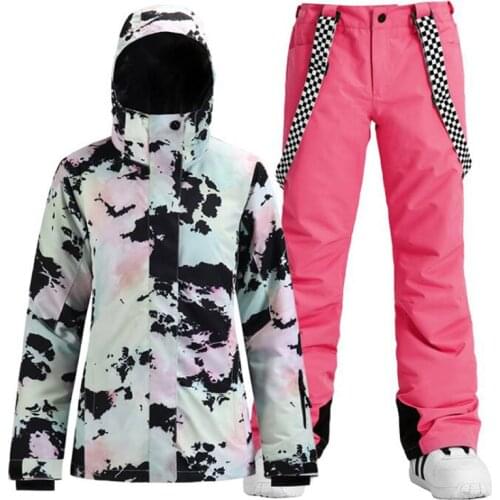 New -30°C Warm Ski Suit Women Waterproof Windproof Skiing and Snowboarding Jacket And Pants Female Snow Costumes Outdoor Wear