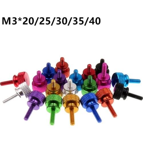 M3 DIY Computer Case Screw Knurled Hand Screws Aluminum Step Thumb Screw Anodized Color