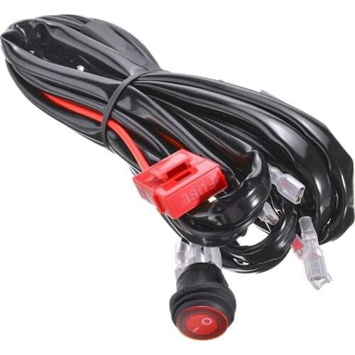 Mayitr 1pc 12V/24V LED HID Spot Work Driving Light Bar Wiring Loom Harness Relay Switch Kit For Off-road Car SUV UTV