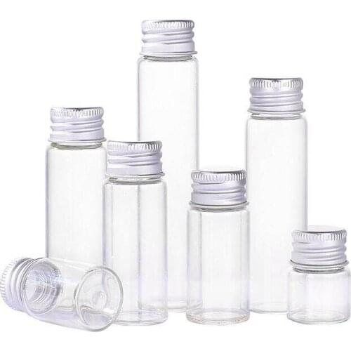 Refillable Seal Bottles Vials Reagent Store Container Aluminum Screw Cap Lid Empty Cosmetic Bottle Cans 5 6 7 10 14 ml 30pcs