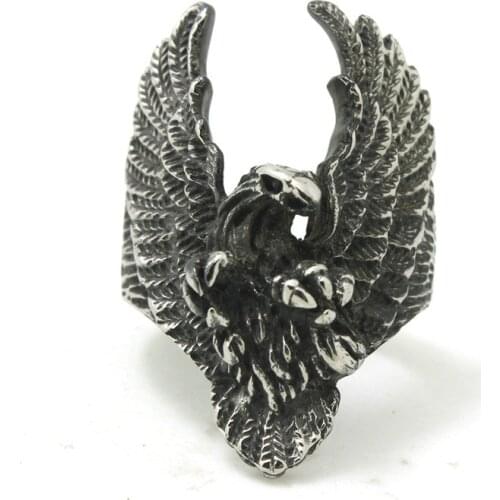 2017 Cool Eagle Ring 316L Stainless Steel Mens Women Fashion Live To Ride Eagle Biker Ring