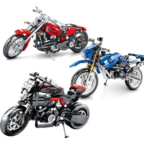 New City Moto Racing Motorbike Model Building Blocks Technic Motorcycle Vehicles Bricks Toys Gifts For Children