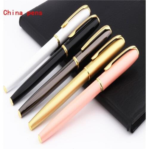 Luxury quality 7023 White Pink Black color Business office fine nib Fountain Pen New calligraphy pen school supplies