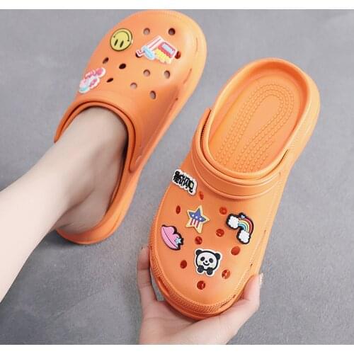 New Platform Clogs Women Summer Cute Cartoon Women Wedge Clogs Sandals Chunky Funny Slip On Garden Shoes Woman sandalias mujer
