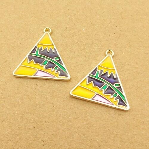 10pcs 20x20mm enamel symbol charm for jewelry making cute earring pendant bracelet necklace charms diy design charms