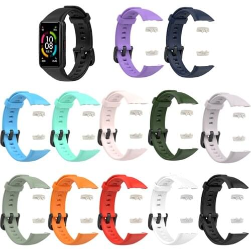 Replacement Sport Silicone Watch Band Wrist Strap Adjustable Watchbands for -Huawei Honor Band 6 Smart Watch