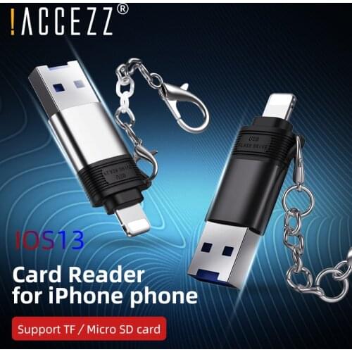 !ACCEZZ TF/Micro SD Card Reader For Apple iPhone 11 Pro X XS Max 8 7 6 6s SE Plus IOS13 Memory Cards Reader 8 Pin To USB Adapter