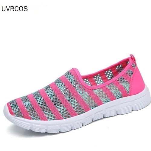 Summer Women Shoes Women Breathable Mesh Sneakers Shoes Ballet Flats Ladies Slip on Flats Loafers Shoes Plus Size Rgt