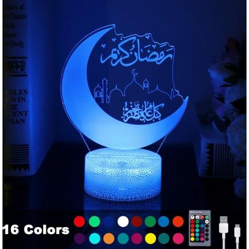 Ramadan Decoration LED Lights For Home Desktop Lights Moon Stars Remote Control Colorful Lamp Islamic Eid Mubarak Ramadan Gifts
