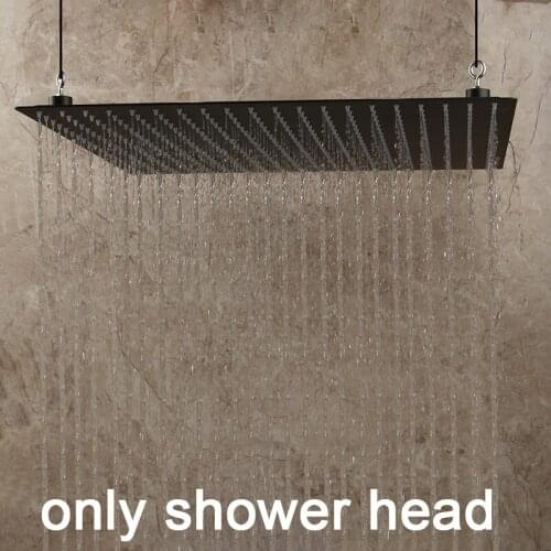Bathroom Black Shower Head Brass Ceiling Mounted Shower Head Luxury Square Black Bathroom Head Faucet Only Shower Head