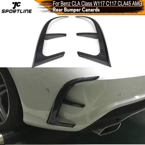 Carbon Fiber Rear Bumper Vents Fins Trim Decoration for Mercedes-Benz CLA-class C117 CLA250 CLA260 CLA45 AMG 2014 2015