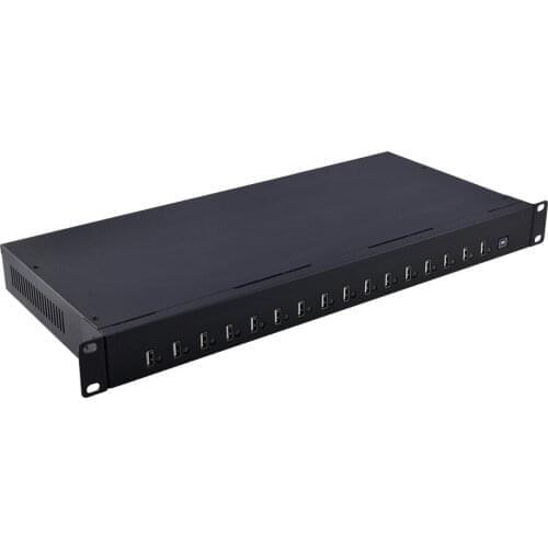 16 ports Charging Dock with 1U rack mobile phones tablets design for Charging Cabinet EU and mobile charging trolley