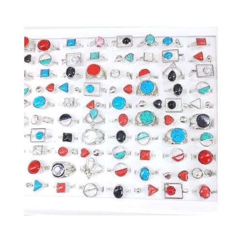 1PCS New fashion exaggerationMix and match simple natural stone ring For Women girl Accessories jewelry wholesale