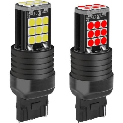 10PCS New T20 7440 W21W WY21W Super Bright 3030 LED Car Brake Bulb Turn Signals Auto Backup Reverse Lamp Daytime Running Light