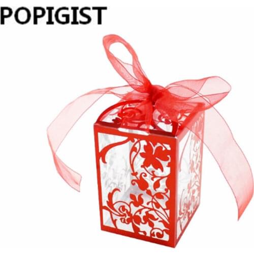 100pcs pink/red Baby Shower Gift Box DIY creative candy box Romantic mariage plastic box Party Wedding Favor Candy Boxes