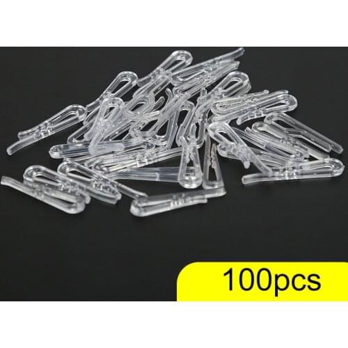 100pcs Clothing Clip Transparent Plastic Toothed Packaging Clip Fixed Clip Shirt Skirt mMultifunctional Clip Accessories