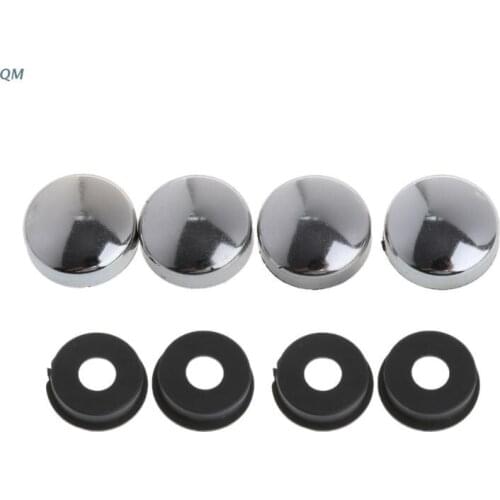 13MF 8 Pcs ABS License Plate Frame Screw Nut Caps+Bolt Cover Set For Car