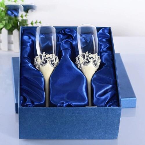 2pcs Gift Box Enamel Wine Glass Goblet Glass Crystal Glass Set High-end Wine Glass Wine Glass Champagne Glass Wine Glass