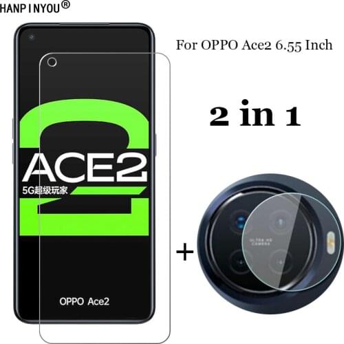 2-in-1 For OPPO Ace2 Ace 2 Back Rear Soft Fiber Camera Lens Protection Film + Front 9H 2.5D Tempered Glass Screen Protector