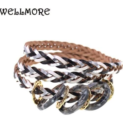 WELLMORE 3 layer wrap bracelets Leather Bracelets For Women Mens charm Bracelets Couples gifts fashion Jewelry dropshipping