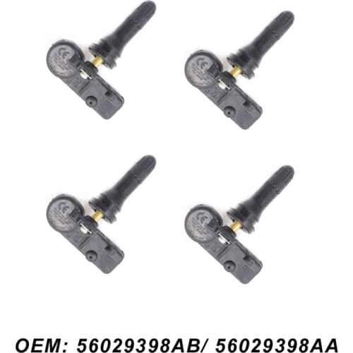 4PCS TPMS Tire Pressure Monitor Systems For Chrysler / Dodge / JEEP 56029398AB / 56029398AA 433MHZ TPMS Tire Pressure Sensor