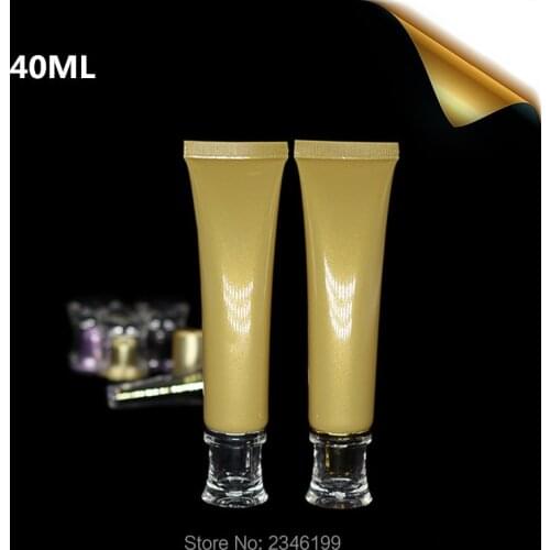 40ML 40g 50pcs/Lot, Bright Gold Cosmetic Soft Tube Hand Cream Facial Cleaning Cream Container Empty Packing Bottle