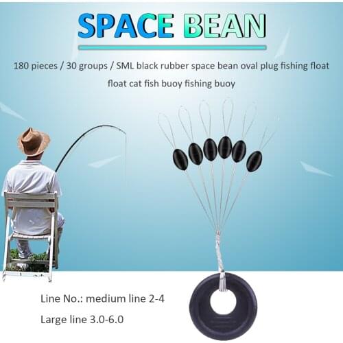 60pcs 10 Group High Quality Black Rubber Metal Space Beans Stopper Suitable For Outdoor Fishing Line Carp Fishing Accessories