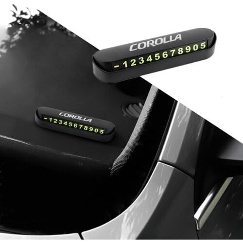 Car Temporary Stop Sign Parking Card Telephone Number Card Plate for Toyota Corolla accessories car styling