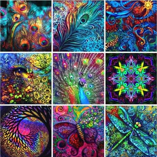 AZQSD Diamond Painting Full Square Peacock Embroidery Sale Animal Handmade Picture Of Rhinestones Needlework Home Decor Gift