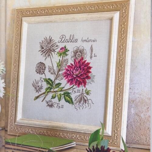 Free Delivery Top Quality Lovely Counted Cross Stitch Kit Dahlia Flower and Shadow Series Red Flower