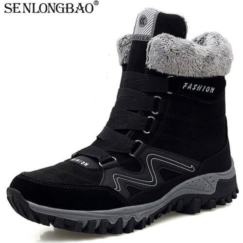 Brand Couple Snow Boots Plush Warm Women Boots Outdoor Non-slip Men Sneakers Winter Mens Boots Waterproof Leather Hiking Boots