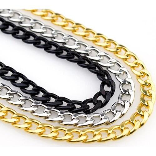 Basic Stainless Steel Necklace For Men Women Curb Cuban Link Chain Chokers Vintage Black Gold Silver Color Punk Accessories Gift
