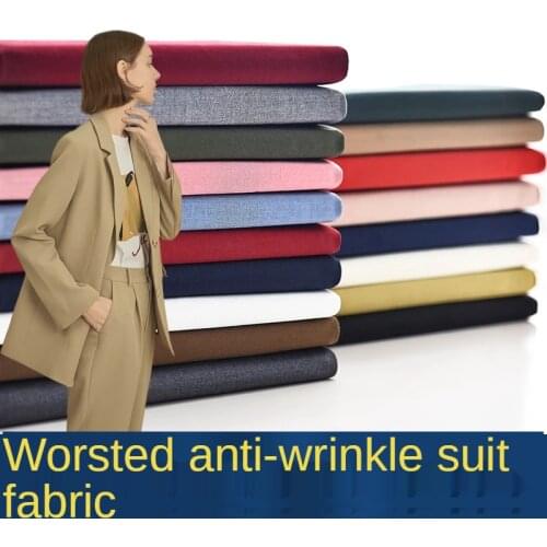 Plain Anti-wrinkle Suit Fabric Fashion JK Uniform Pants Skirt Dress for Sewing Twill Fabrics Black White Blue Polyester Textile