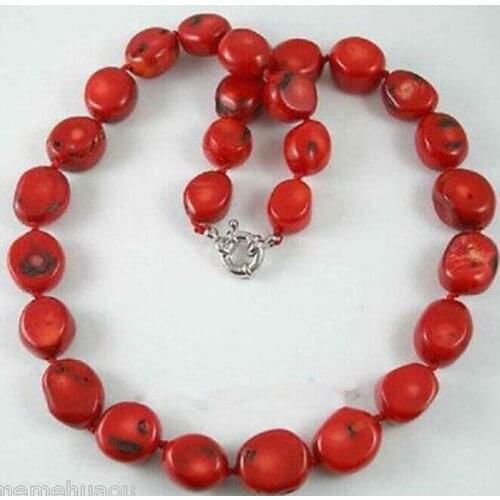 Hot sale Free Shipping>>>>>Beautiful Tibet Real red coral beads necklace ,18'' PNS112