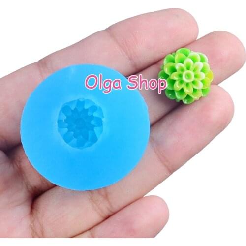 HYL404 12.4mm Small Chrysanthemum Flower Silicone Mold Fondant Cake Decoration Craft Sugarcraft Nail Resin Clay Art Earrings DIY