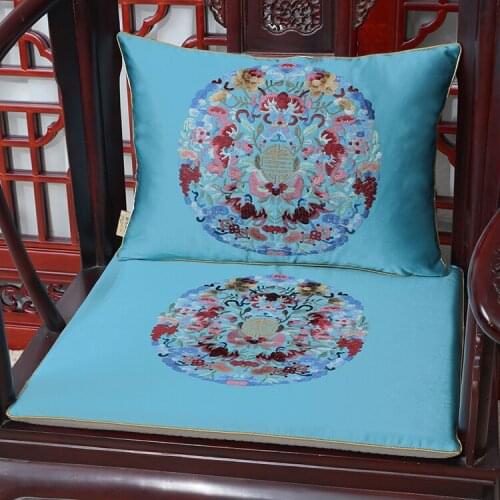 New Joyous Lucky Chinese Silk Chair Cushions for Sofa Chair Seat Cushion Pad Home Decoration round-backed Armchair Cushion Seat