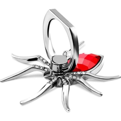 Universal Luxury Biling Diamond Metal Spider Mobile Phone Finger Ring Holder 360 Rotate Stand for iPhone Sumsang Huawei Xiaomi