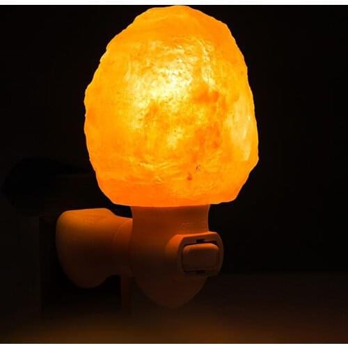Himalayan Mineral Rock Salt Lamp LED Crystal Night Light Negative Ion Air Purification Relax Hypnosis Bedroom Bedside Study lamp